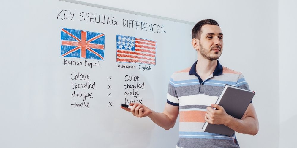 differenze di spelling tra americano e inglese britannico